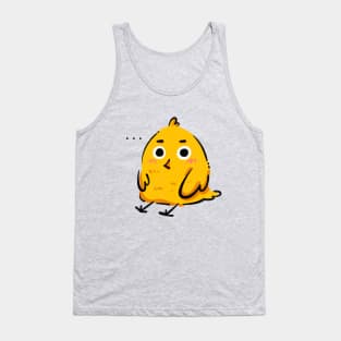 Cute waiting baby chicks sitting on the ground Tank Top